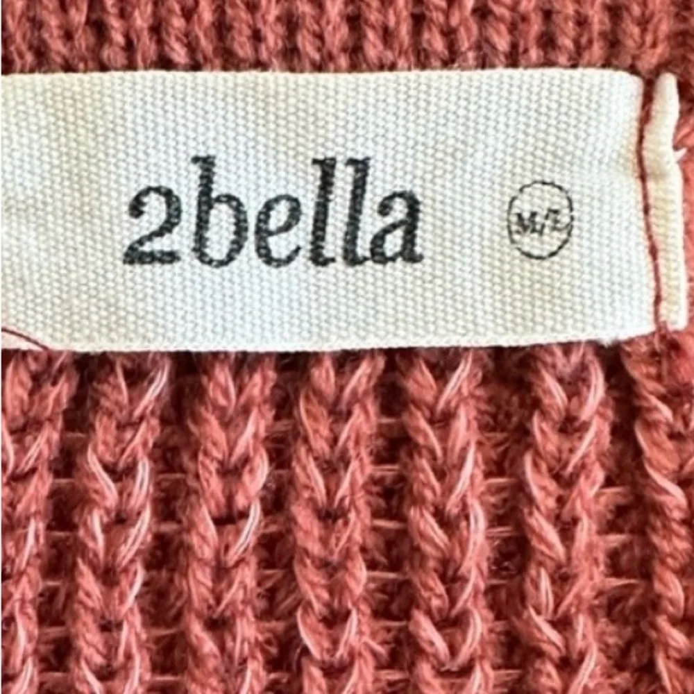 2Bella Oversized Rust/Burnt Orange Lace Up Knit Sweater